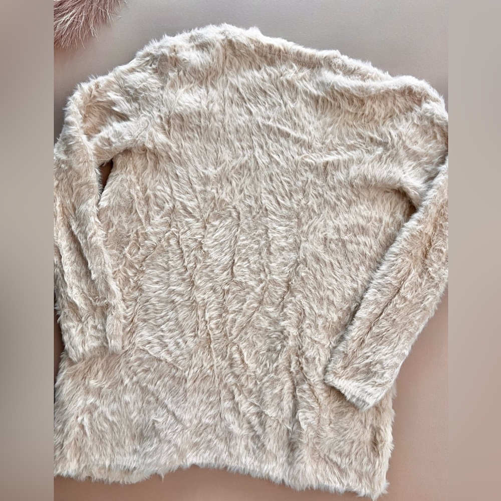 Free People Faux Fur Cardi Open Front Cardigan Sweater - Picture 13 of 16